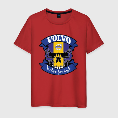 Мужская футболка хлопок с принтом Volvo for Life, вид спереди #2