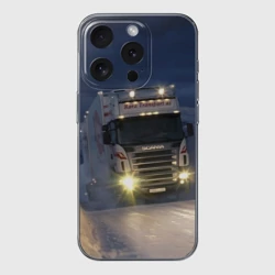 Чехол для iPhone 15 Pro Max силиконовый с защитой камеры Для фуры Scania нет преград