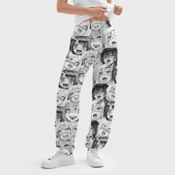 Женские джоггеры оверсайз 3D Разные девушки Ахегао - фото 2