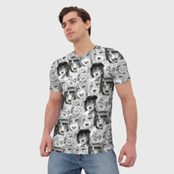 Мужская футболка 3D Разные девушки Ахегао - фото 2