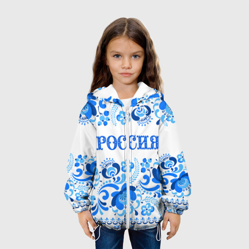 Детская куртка 3D Россия голубой узор, цвет белый - фото 4