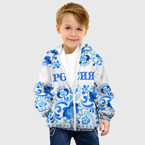 Детская куртка 3D Россия голубой узор, цвет белый - фото 3
