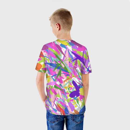 Детская футболка 3D Сочные краски лета и бабочки, цвет 3D печать - фото 4