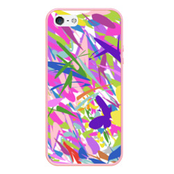 Чехол для iPhone 5/5S матовый Сочные краски лета и бабочки