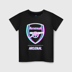 Детская футболка хлопок Arsenal FC в стиле glitch