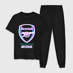 Мужская пижама хлопок Arsenal FC в стиле glitch