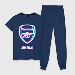 Женская пижама хлопок Arsenal FC в стиле glitch