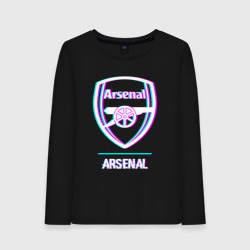 Женский лонгслив хлопок Arsenal FC в стиле glitch