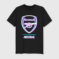 Мужская футболка хлопок Slim Arsenal FC в стиле glitch