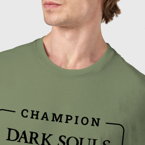 Мужская футболка хлопок с принтом Dark Souls gaming champion: рамка с лого и джойстиком, фото #4