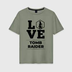 Женская футболка хлопок Oversize Tomb Raider love classic