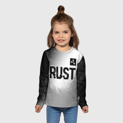 Детский лонгслив 3D Rust glitch на светлом фоне: символ сверху - фото 2
