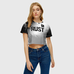 Женская футболка Crop-top 3D Rust glitch на светлом фоне: символ сверху - фото 2