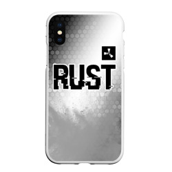 Чехол для iPhone XS Max матовый Rust glitch на светлом фоне: символ сверху