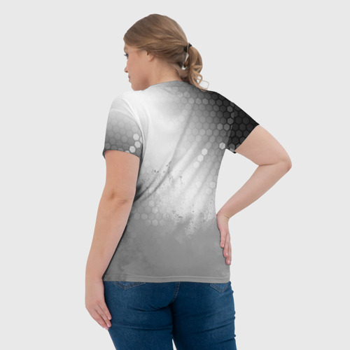Женская футболка 3D Rust glitch на светлом фоне: символ сверху, цвет 3D печать - фото 7