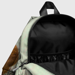 Рюкзак с принтом Детёныш капибара для ребенка, вид на модели спереди №4. Цвет основы: белый