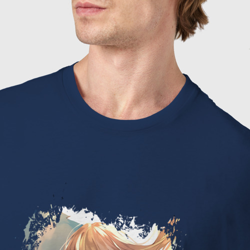 Мужская футболка хлопок Айз Валленштайн арт, цвет темно-синий - фото 6