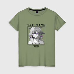 Женская футболка хлопок Яэ Мико жрица