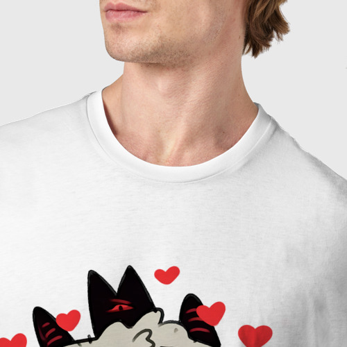 Мужская футболка хлопок с принтом Cult of the Lamb - Овечка хочет поцеловаться, фото #4