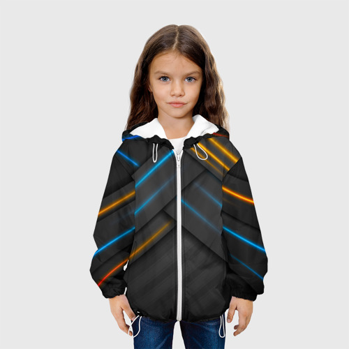 Детская куртка 3D Переплетение полос, цвет белый - фото 4