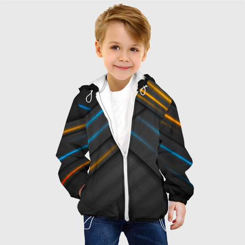 Детская куртка 3D Переплетение полос, цвет белый - фото 3