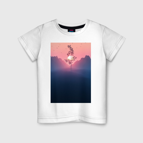 Детская футболка хлопок Sunset, цвет белый