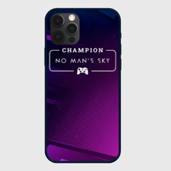 Чехол для iPhone 12 Pro No Man's Sky gaming champion: рамка с лого и джойстиком на неоновом фоне