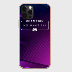 Чехол для iPhone 12 Pro Max No Man's Sky gaming champion: рамка с лого и джойстиком на неоновом фоне