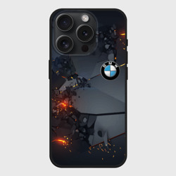 Чехол силиконовый для Apple iPhone 15 Pro матовый BMW explosion