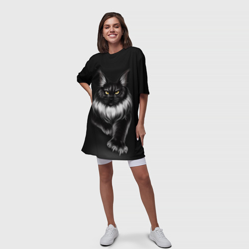 Платье-футболка 3D Мейн-кун рисунок, цвет 3D печать - фото 5