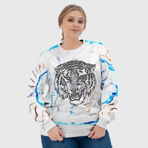 Женский свитшот 3D Тигр, цвет 3D печать - фото 6