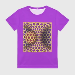 Женская футболка 3D Вращающийся шар - оптическая иллюзия