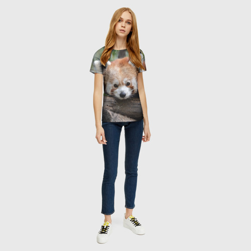 Женская футболка 3D Красная панда, цвет 3D печать - фото 5
