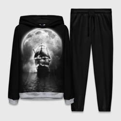 Женский костюм с толстовкой 3D Корабль в ночи