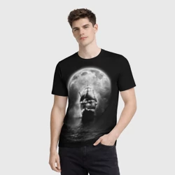 Мужская футболка 3D Корабль в ночи - фото 2