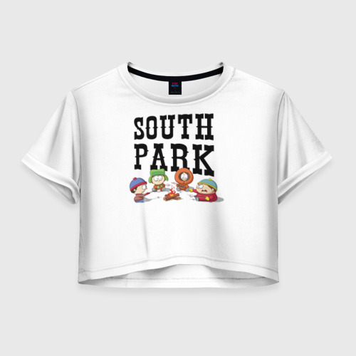Женская футболка Crop-top 3D South Park кострёр, цвет 3D печать