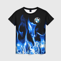 Женская футболка 3D BMW fire