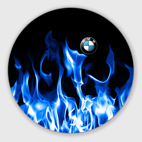 Круглый коврик для мышки BMW fire