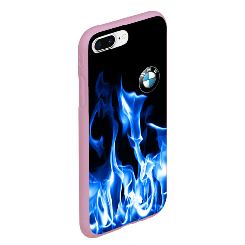 Чехол для iPhone 7Plus/8 Plus матовый с принтом BMW fire, вид сбоку #3