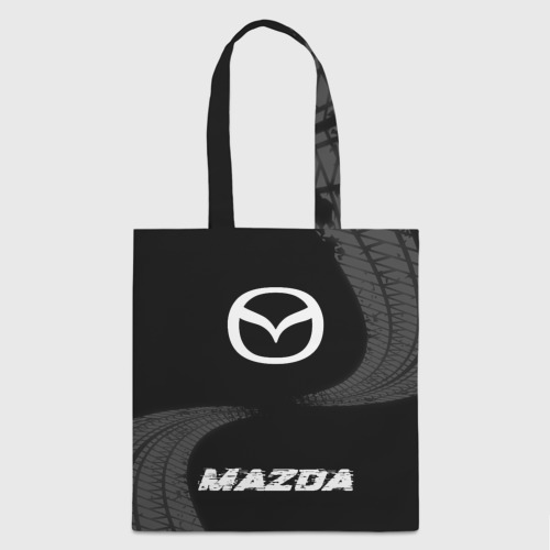 Шоппер 3D с принтом Mazda speed шины на темном: символ, надпись, вид спереди #2