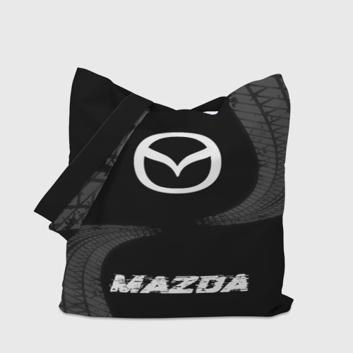 Шоппер 3D с принтом Mazda speed шины на темном: символ, надпись, вид сбоку #3