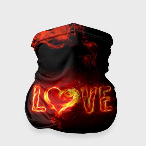 Бандана-труба 3D Fire love, цвет 3D печать