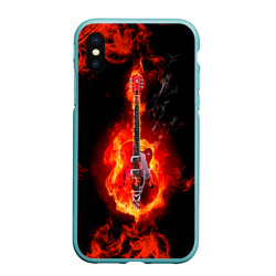 Чехол для iPhone XS Max матовый Огненная гитара