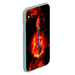 Чехол для iPhone XS Max матовый Огненная гитара - фото 2