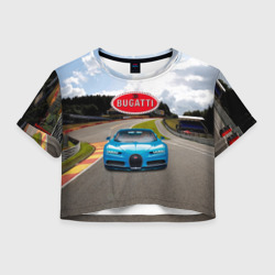 Женская футболка Crop-top 3D Bugatti - motorsport  гоночная трасса