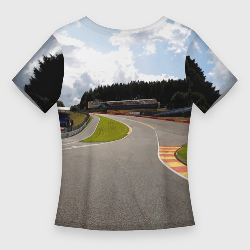 Женская футболка 3D Slim Bugatti - motorsport  гоночная трасса, цвет 3D печать - фото 2
