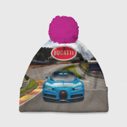 Шапка 3D c помпоном Bugatti - motorsport  гоночная трасса