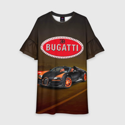 Детское платье 3D Bugatti на ночной дороге