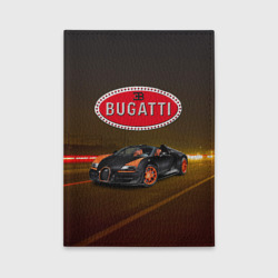 Обложка для автодокументов Bugatti на ночной дороге