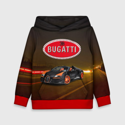 Детская толстовка 3D Bugatti на ночной дороге